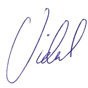 Vidal Graupera Signature in blue ink