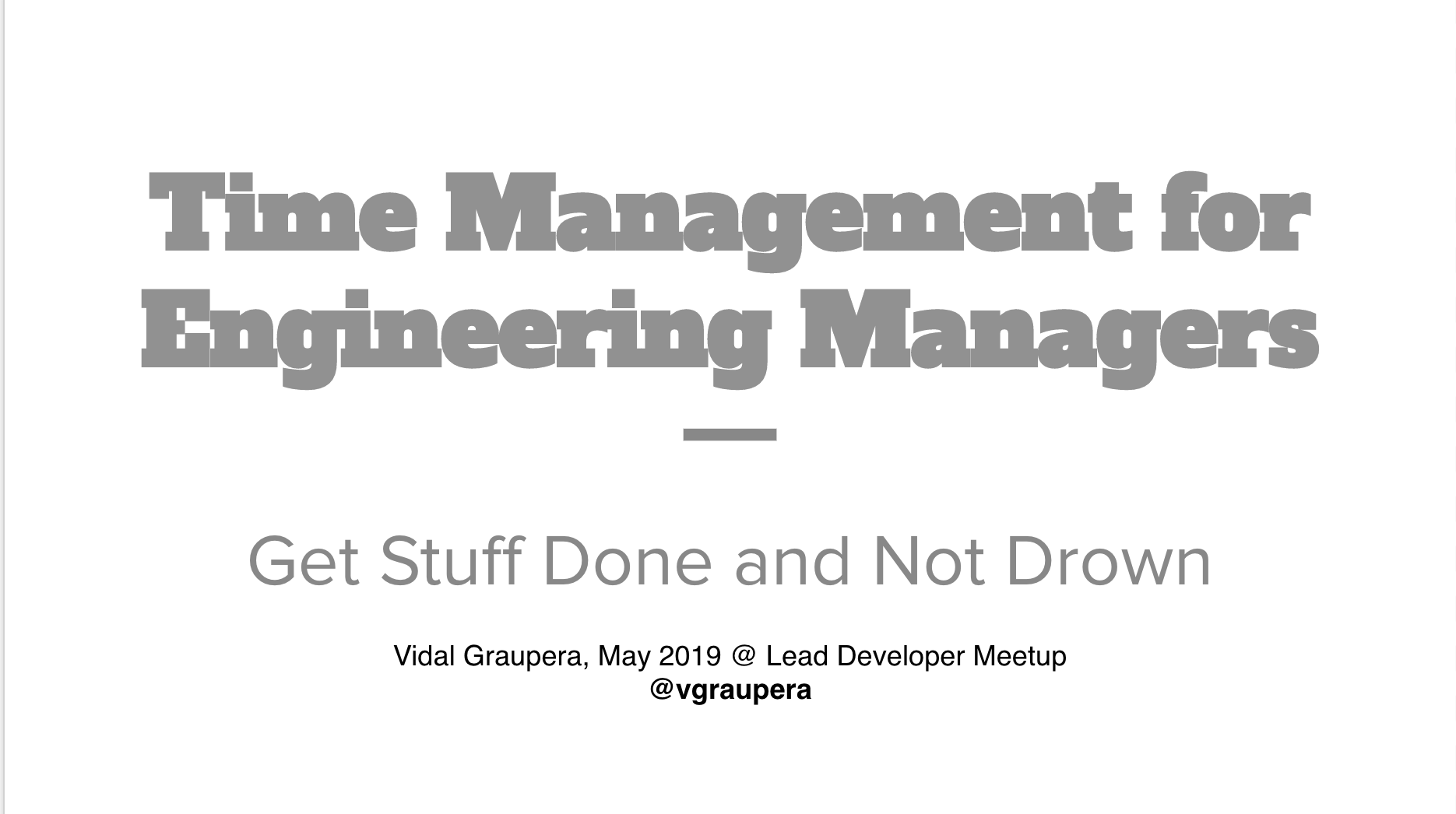image for Time Management for Engineering Managers