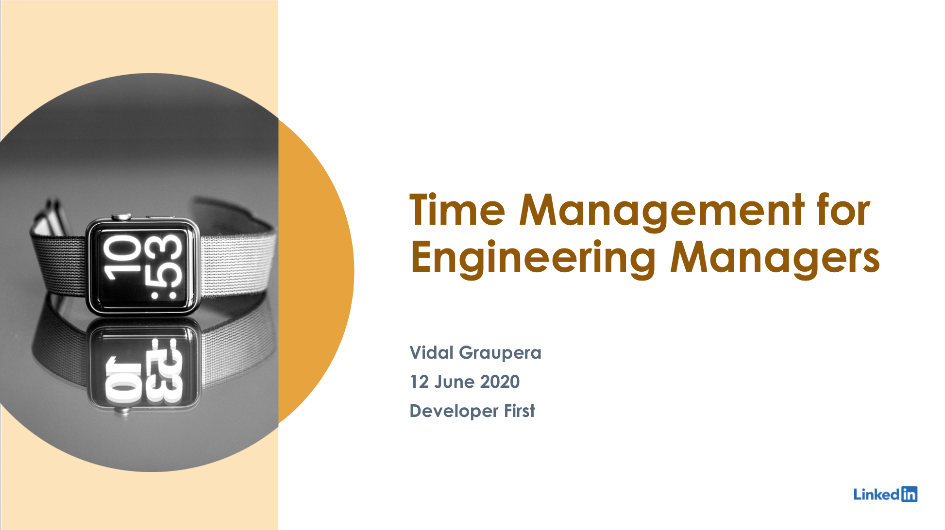 image for Time Management for Engineering Managers at Developer First Conference