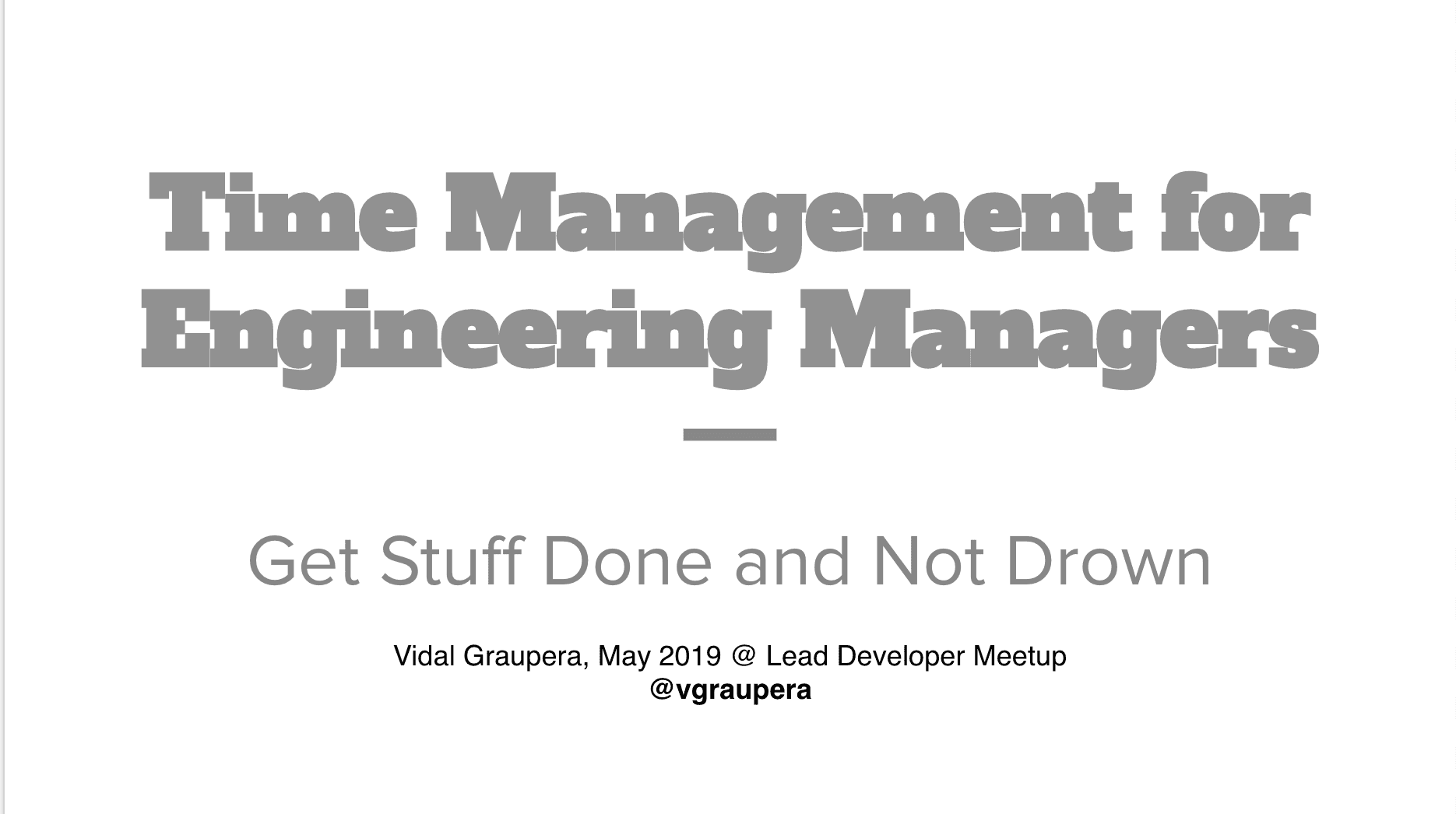 Image for Time Management for Engineering Managers